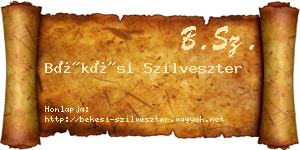 Békési Szilveszter névjegykártya